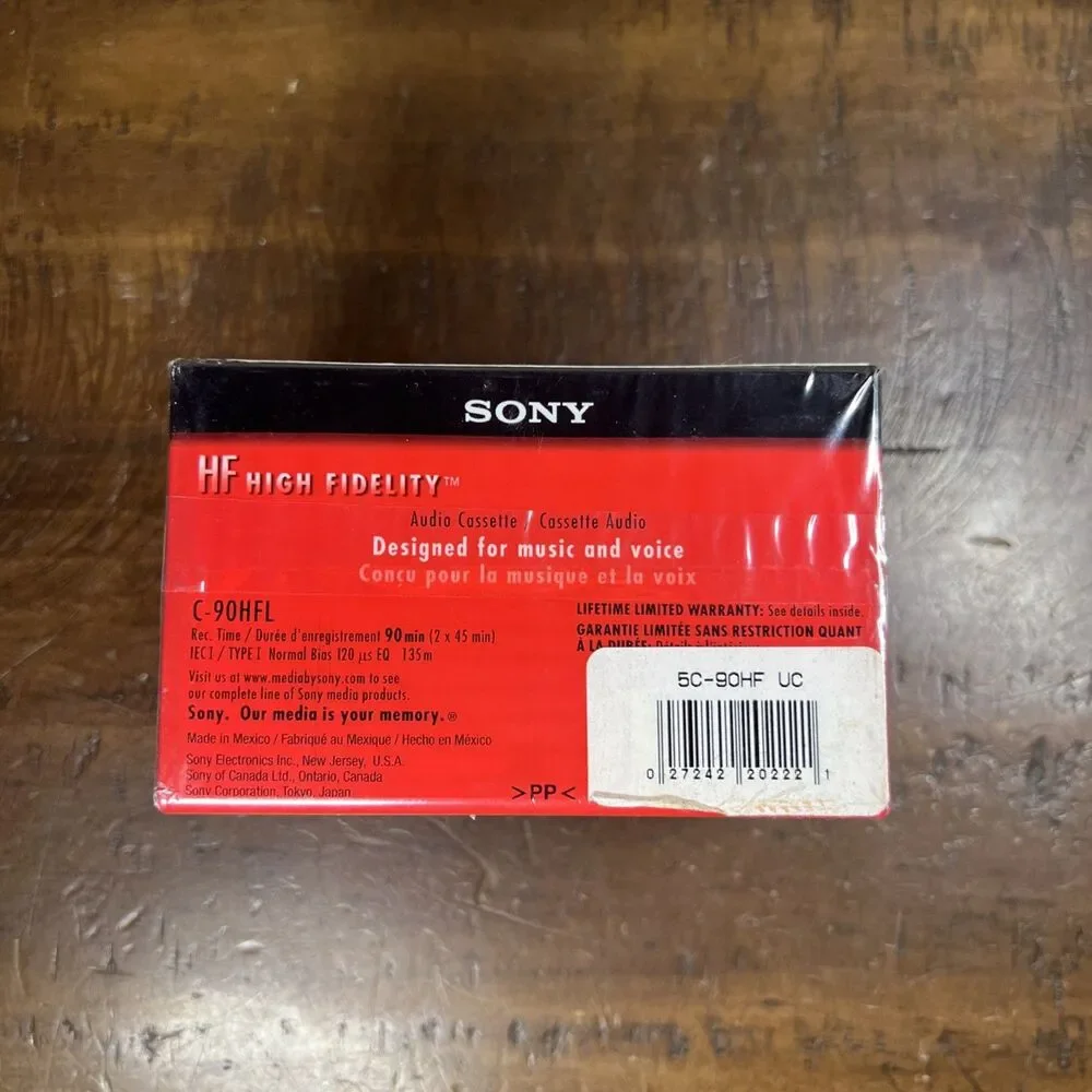 5 Pack SONY HF High Fidelity Normal Bias 90 min Blank Audio Cassette Tapes New